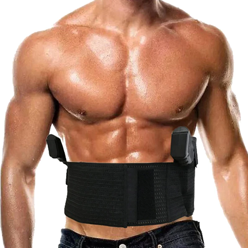 Outdoor Tactical Rubber Carry Holsters Belly Band Belt Waist Pisto