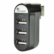 Высокая Скорость Mini 3 Порты и разъёмы USB 2,0 вращающийся сплиттер адаптер usb-концентратор для портативных ПК Тетрадь Mac периферийных устройств расширения Розничная посылка