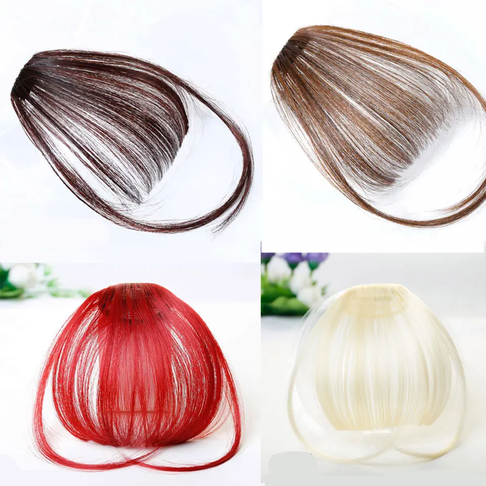 Имитация челок клип шиньон чёрный; коричневый блондинка синтетический синтетические чёлки волос для наращивания для женщин DIFEI