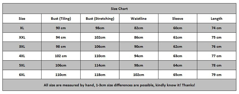 Size chart