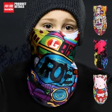 NANDN Niños Al Aire Libre de Esquí Snowboard Deporte de Invierno Más Cálido Mascarilla facial Piratas 3D Impreso Triangular Bufanda Esquí Máscara