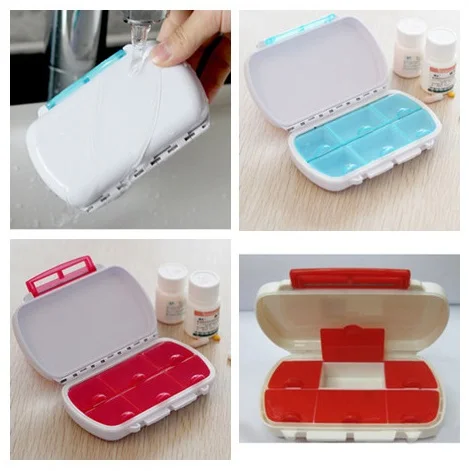 1pc Portable Seal Folding Pill CasesVitamin Medicine Pill Box Case Container Jewelry Candy Storage Box Color Random