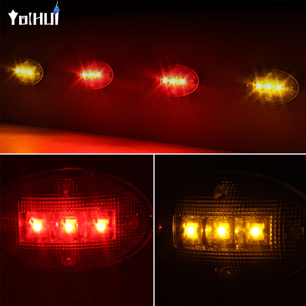 

4pcs LED Lights Fender Side Marker Lights Car Accessory for 1999-2010 Ford F250 F350 F450