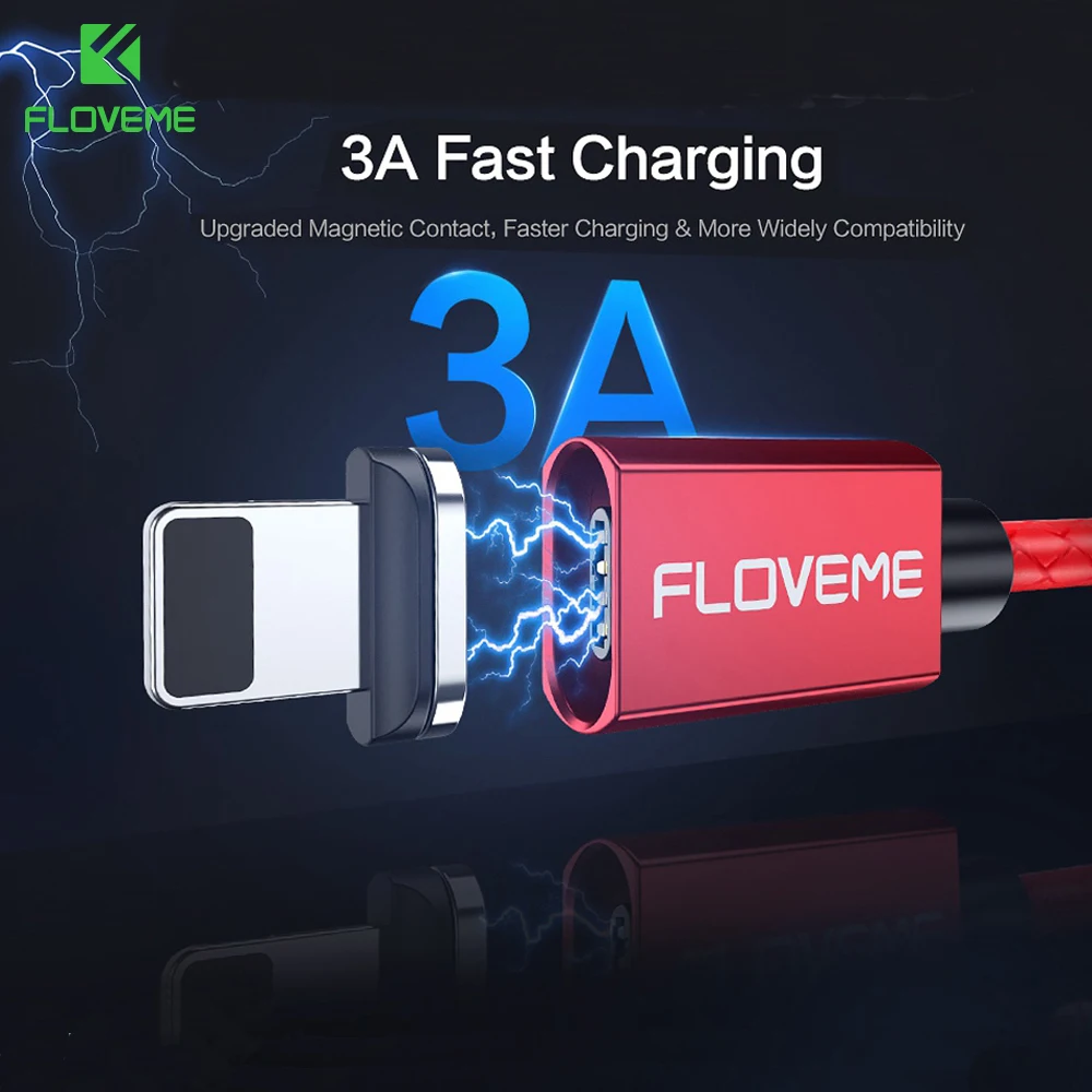  FLOVEME 3A Magnetische Kabel Micro USB Typ C Ladegerät Kabel Für iPhone Samsung Xiaomi Schnelle Lad