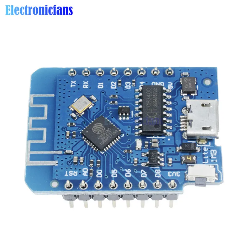 Для WEMOS D1 Mini CH340G Lite V1.0.0 WIFI Интернет вещей макетная плата на основе ESP8285 ESP8266 1 Мб FLASH 3