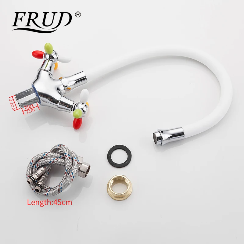 FRUD кухонные краны 4 цвета двойная ручка кухонный смеситель для раковины воды