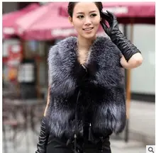 2016 Free Shipping Womens Imitation Fox Fur Vest Short Secction Casual Female Autumn Spring Fur Waistcoats Plus Size Vests J1414