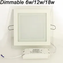 Dimmable LED Panel Downlight Square Glass Panel Lights High Brightness Ceiling Recessed Lamps For Home