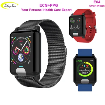 

E04 Waterproof Smart Watches ECG PPG Blood Pressure Heart Rate Monitor Fitness Tracker Smartwatch Smart Bracelet For IOS Android