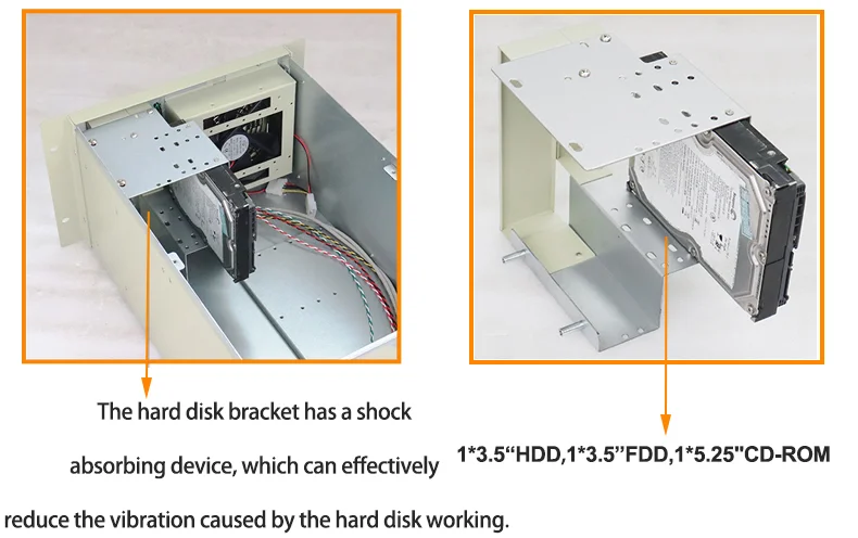 Стабильный wallmounted шасси IPC2407A промышленный компьютер случае поддержки 7 Слот промышленного ISA объединительную плату