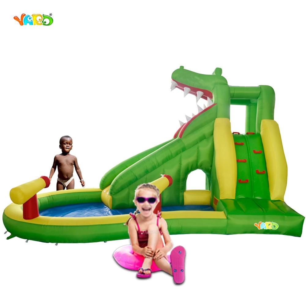 YARD Hot Selling Crocodile Inflatable Water Park Water Slide with Swimming Pool Water Game