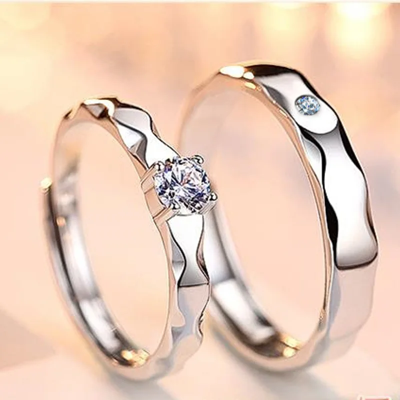 Qevila Fine Jewelry 925 Sterling silver Rings Open Adjustable Wedding Engagement Ring for Women Lovers Silver Adjustable Rings (5)
