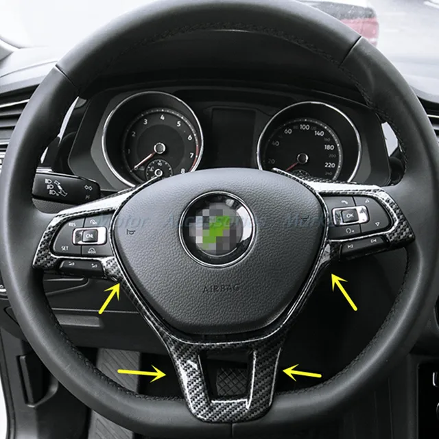 New Sport Style Carbon Fiber Steering Wheel Trim for Volkswagen Passat