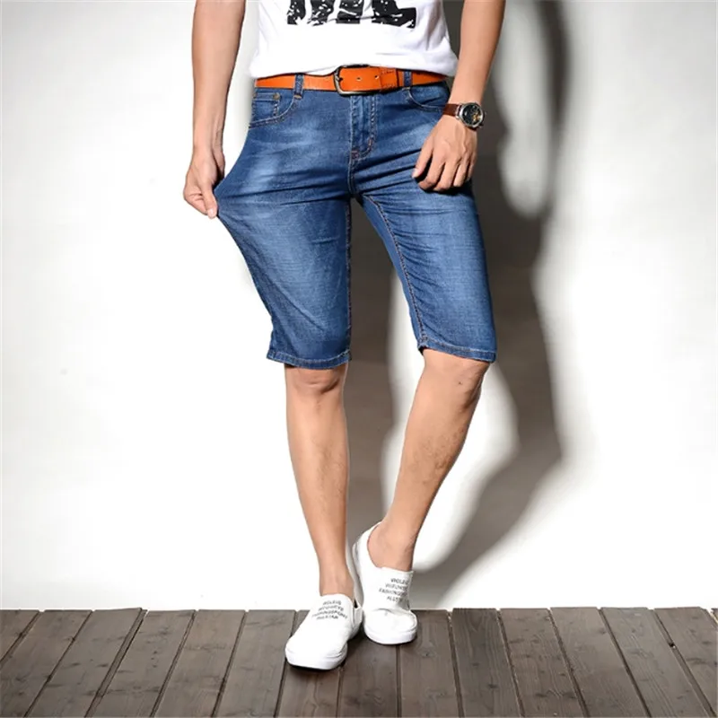 Мужские шорты, хлопковые Бермуды, дышащие джинсовые шорты, размер 28-42, новые модные шорты, Мужская джинсовая брендовая одежда, Летние повседневные шорты