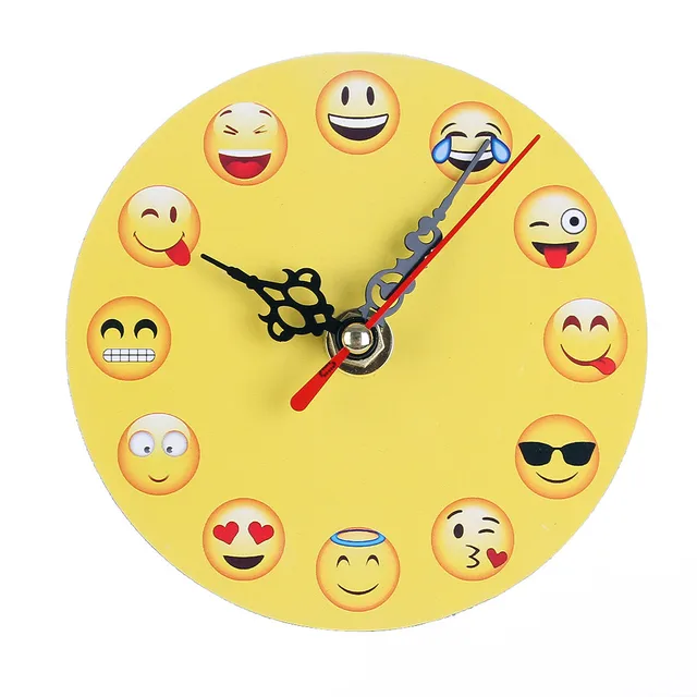 Funny Wall clocks Silent Sweep Emoji Emoticon Bell Desk Creative