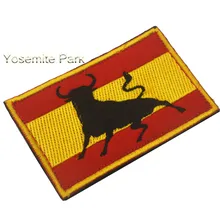 Испанская Страна Флаг bull патч военные нравственные патчи Тактический крюк и петля боевая армия спецназ выдуманные значки для пальто шляпа на заказ