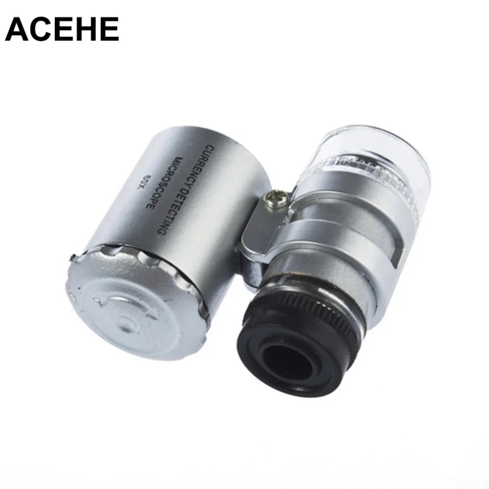 ACEHE Propble Handheld Monocular Microscope 60X Zoom LED