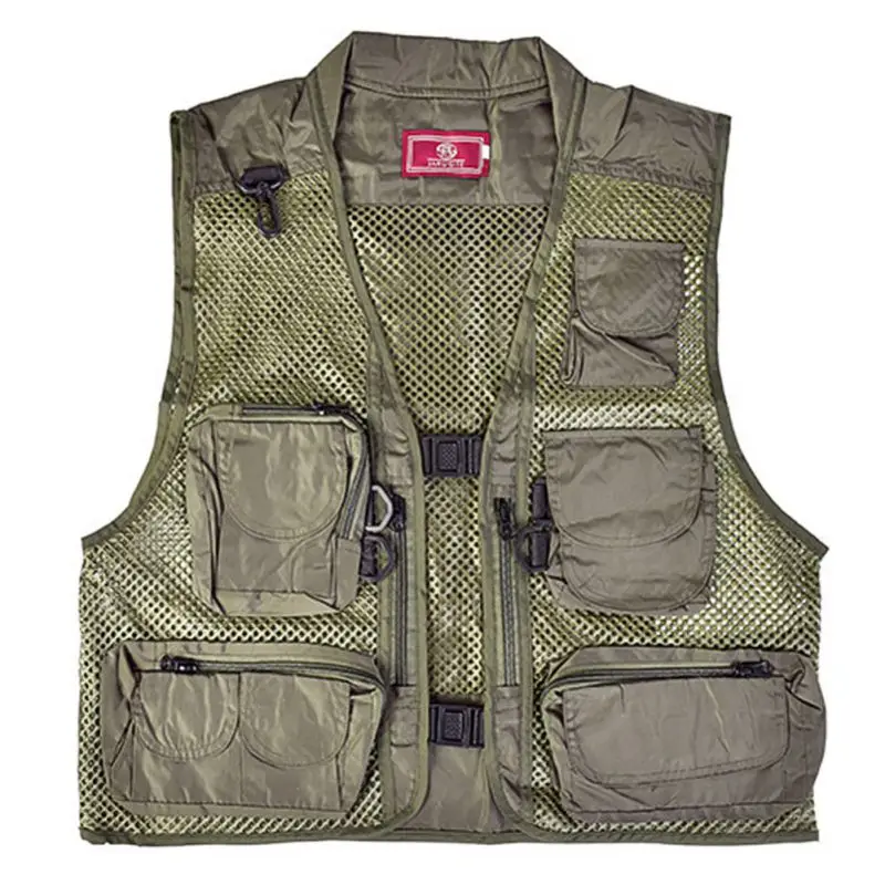 Breathable Quick Dry Camouflage Multifunctional Polyester Fishing Vest Fishing Clothing Multi-Pocket Waistcoat For Hunt Hiking