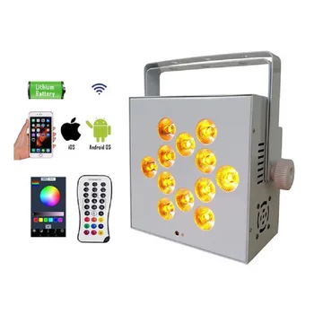 

Popular Event Par can light 12x12W RGBWA 5IN1 DMX512&WIFI APP&Wireless Battery Operated Remote Wash Par Light