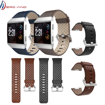 

Strap For Fitbit Ionic Perforated Leather Accessory Band Bracelet Quick Release Watchband Wrist Band Bracelet Fashion MEN