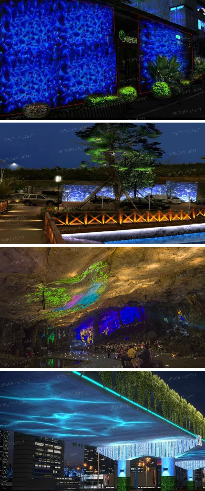 Outdoor Waterproof COB 30W 50W 65W 80W 120W 200W Water Pattern Projector LED Rainproof Water Wave Dynamic Light Hotel Stage 0(10)