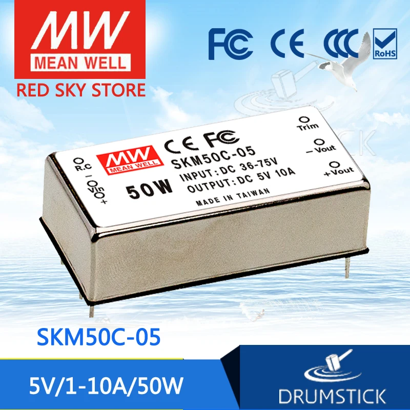

MEAN WELL SKM50C-05 5V 10A meanwell SKM50 5V 50W DC-DC Regulated Single Output Converter