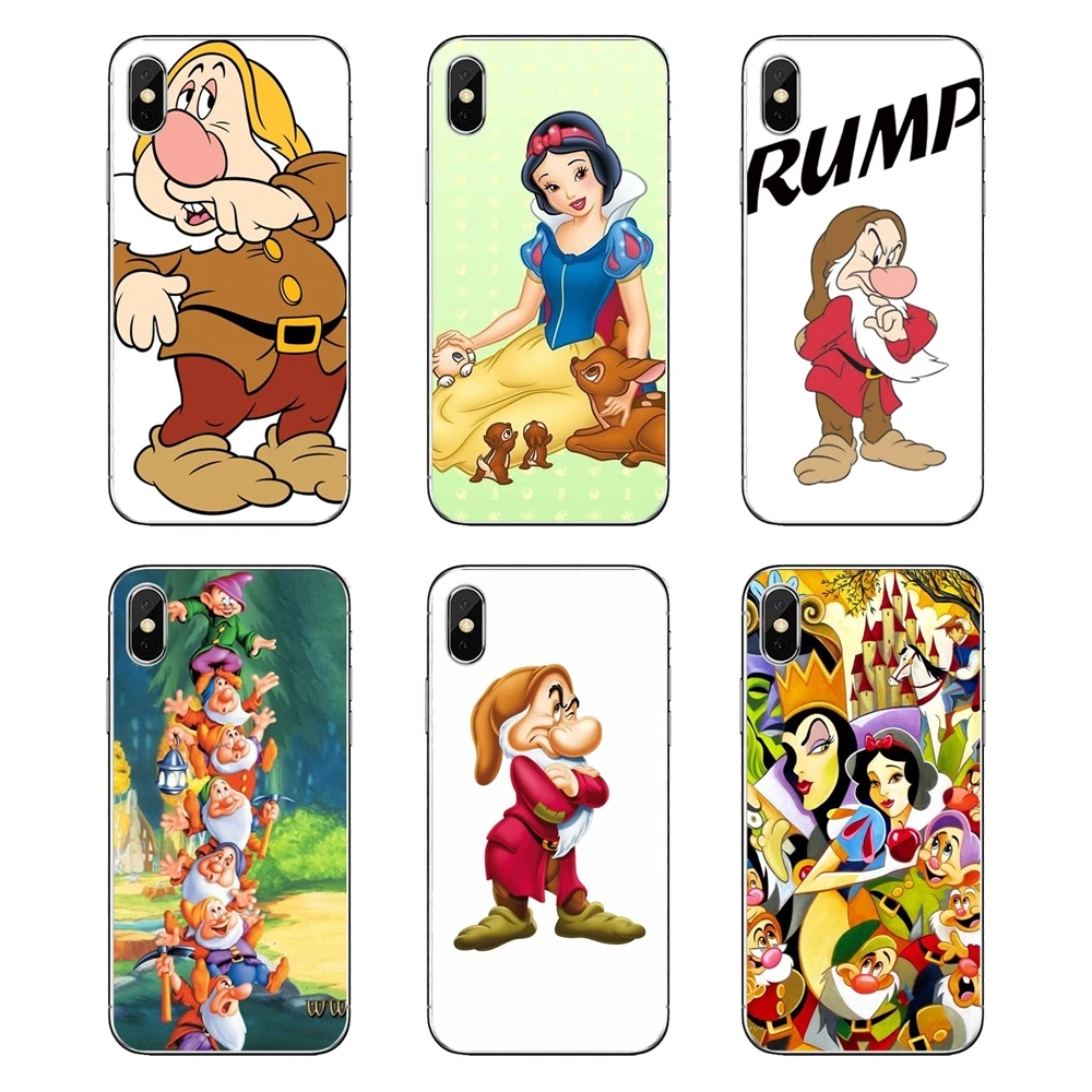 

For iPod Touch iPhone 4 4S 5 5S 5C SE 6 6S 7 8 X XR XS Plus MAX Soft Transparent Bag Case Grumpy Snow White and the Seven Dwarfs