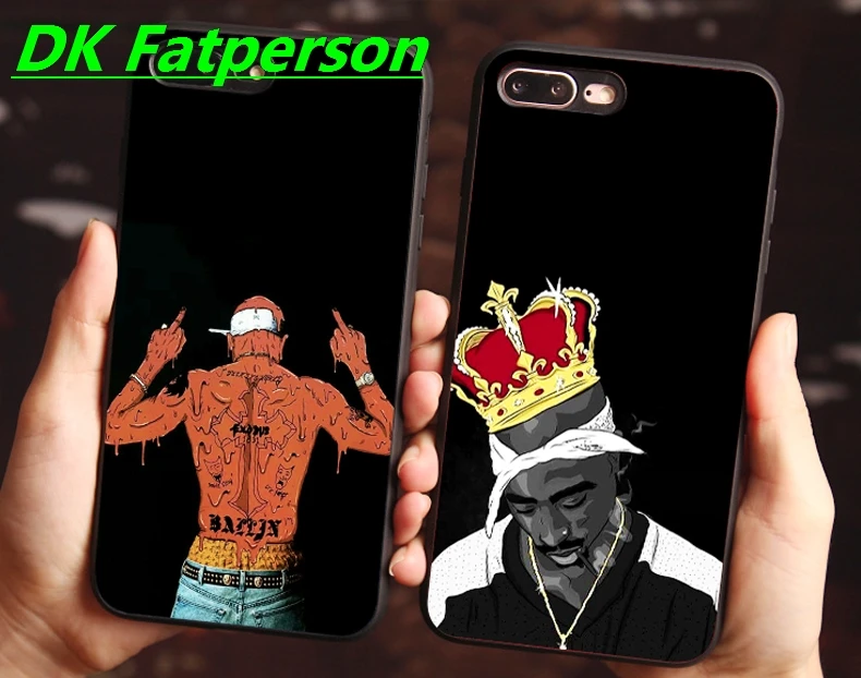 DK 2Pac THUG LIFE хип-хоп king чехол для телефона черный чехол для iPhone 11 Pro Max 6 7 8plus 5S X XS XR XSMax для samsung s10 s9 series