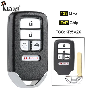 Keyforkess 433MHz ID47 Chip ID FCC: KR5V2X sostituzione 5 pulsanti telecomando per auto portachiavi per Honda Civic 2016 2017 2018 2019 2020 2021
