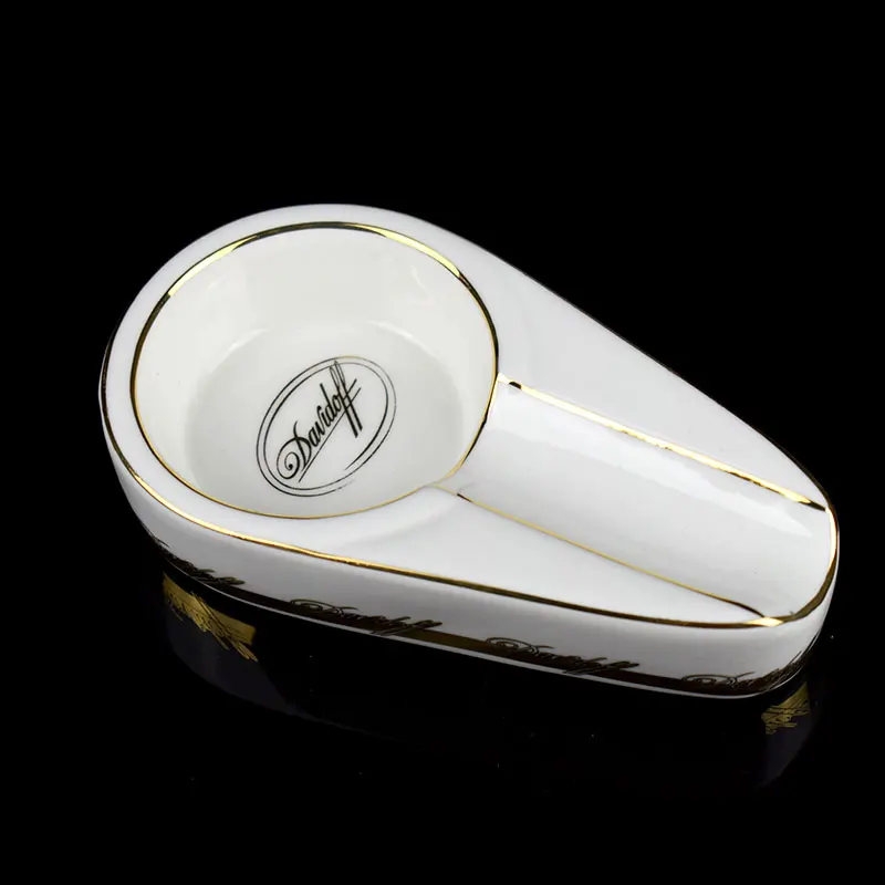 China Ceramic Ashtray White Mini Ashtray Smoking Ashtray Travel Cigar