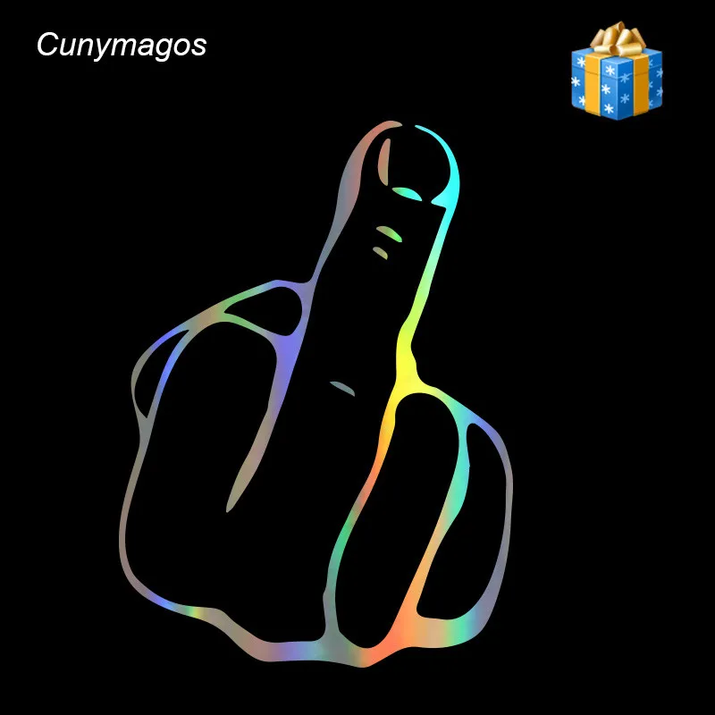 

Middle Finger Cartoon Vinyl Car-Styling Car Sticker Car Body Window Wall Decal Vinyl reflective sticker Car Styling 18cm*13cm