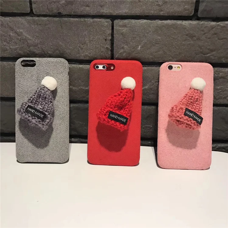 ROHDEA рождественские чехлы для телефонов IPhone 8 чехол теплый меховой шарик плюшевый