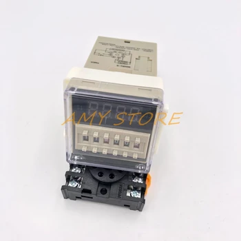 

AC/DC 12V/24V/36/110/220/380V 24-220V DPDT 8Pin 0.1S-99H Digit Programmable Double Repeat Cycle Timer Delay Relay DH48S-S Socket