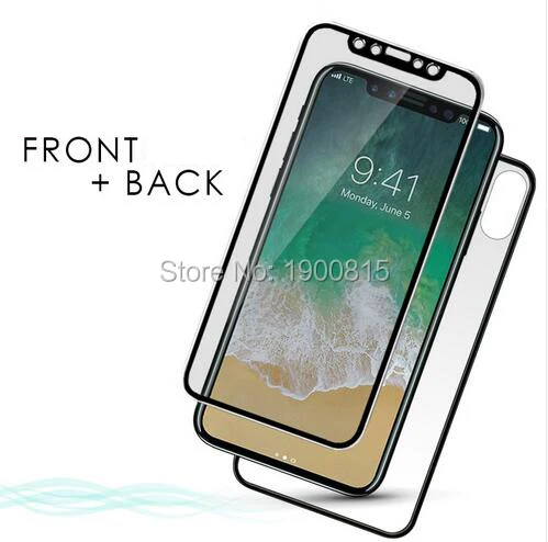Koop 3D Gebogen Voorkant + Back Titanium Edge 9 H 0.26 m Gehard Glas Voor Iphone x 8 8 plus Volledige cover Beschermende Screen Protector Film