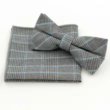 Модные Для мужчин хлопка Bow tie Hanky комплект Wowen Боути жаккардовые для Для мужчин платок свадебные Женихи бабочка S10