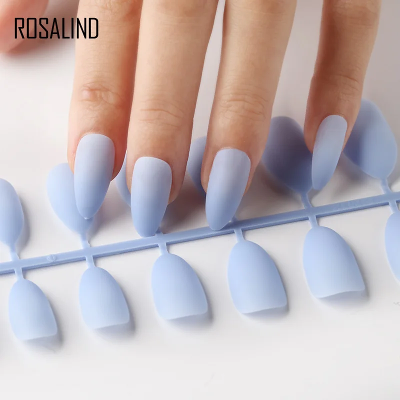 ROSALIND 24pcs Matte Fake Nails Nail Art Manicure Tips For False Nail Art Decoration Forms Extension Manicure Art False Nails