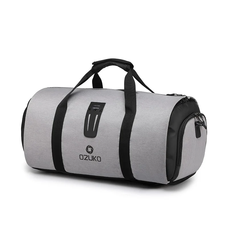 OZUKO многофункциональная Большая вместительная мужская дорожная сумка, водонепроницаемая сумка для путешествий, сумка для хранения, ручная сумка для багажа с мешочком для обуви - Цвет: Gray