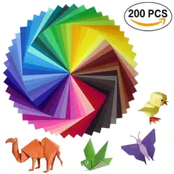 200 листов оригами бумажные изделия ручной работы и художественные проекты 2 размера 50 ярких цветов ректо для рукоделия 100 мобильный в