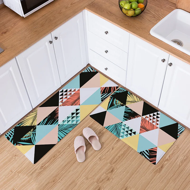

Modern Geometric Kitchen Mat Anti Slip Bathroom Carpet Home Entrance/Hallway Door Mat Wardrobe/Balcony Area Rug Creative Carpets