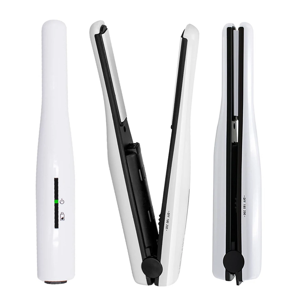 Portable Mini Wireless Hair Straightener Ceramic Iron Hair Curling
