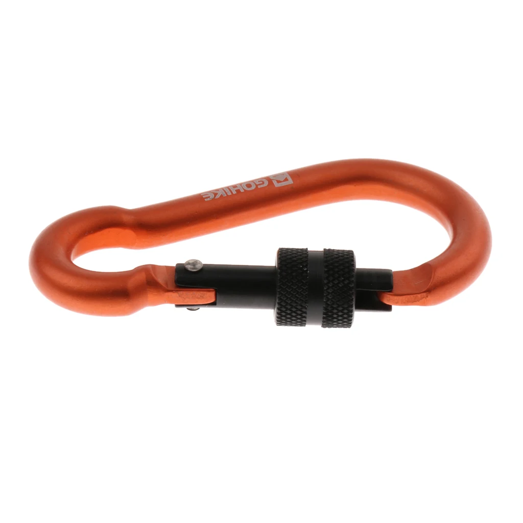 Strong Aluminum Alloy Camping Screw Locking Carabiner Keychain Hook Quickdraw for Hanging Water Bottle Bag Key Rope 