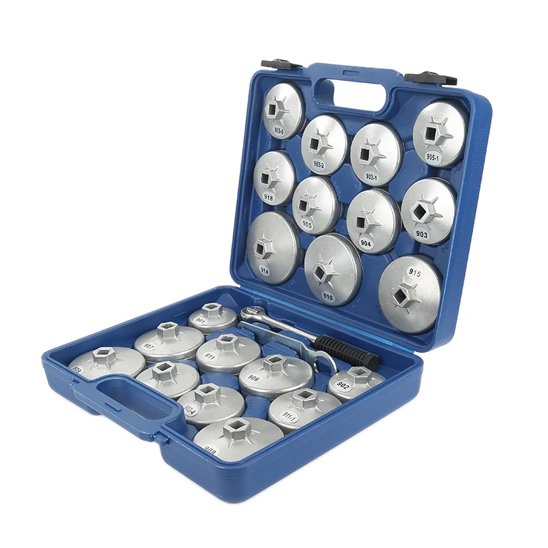 

Universal Auto 23PCS Oil Filter Wrench Set Storage Case Cartridge Style Filter Housing Caps Special Tools HWC