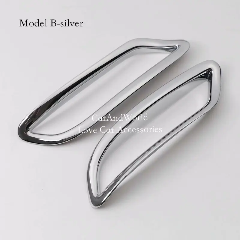 Model B-silver Для Toyota Camry MK8 Авто задних противотуманных фар крышка Планки Рамка светильника полоски ABS Chrome Наклейки Автомобиля стиль аксессуары - Цвет: Model B-silver