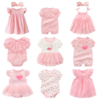 new born baby girl clothes&dresses summer pink princess little girls clothing sets for birthday party 0 3 months robe bebe fille 1