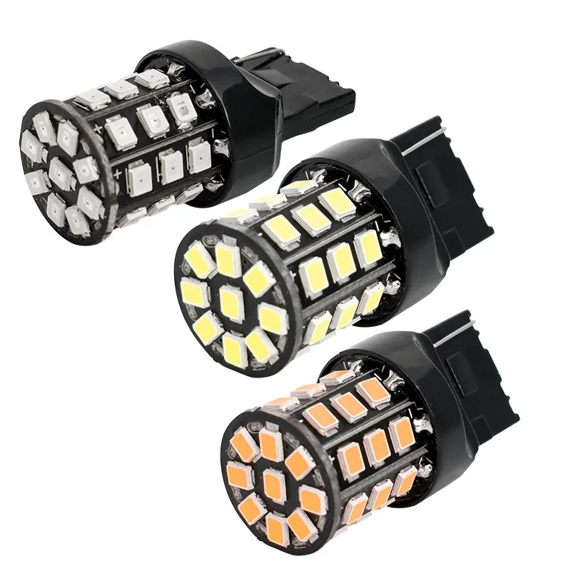 2 шт. T20 7440 W21W WY21W 33 led 2835 smd автомобиля задние светодиодные лампы тормозного светильник s авто задний фонарь поворотники светильник красный белого и желтого цвета 12V 2X