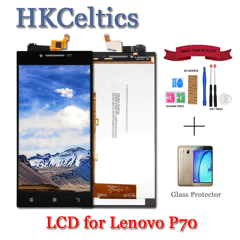 Для 5 0 &quotLenovo P70 ЖК-дисплей + кодирующий преобразователь сенсорного экрана в сборе