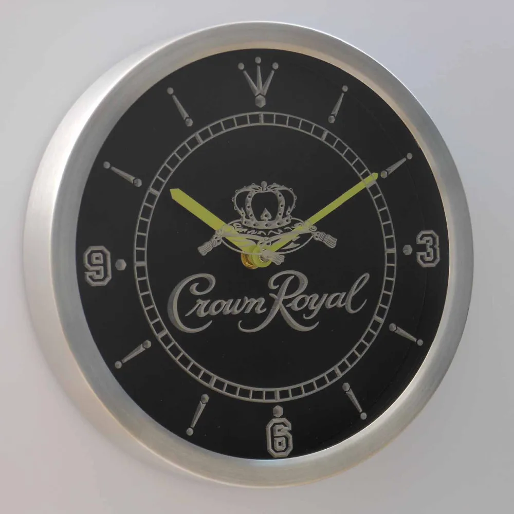  nc0104 Crown Royal Whiskey Neon Light Signs LED Wall Clock - 32842913509