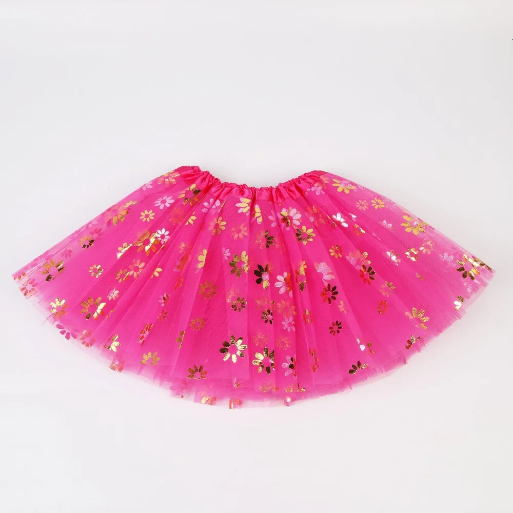 

Kids Baby Flower Glitter Dance Tutu Skirt For Girl Floral 3 Layers Tulle Toddler Pettiskirt Children Chiffon 2-8T