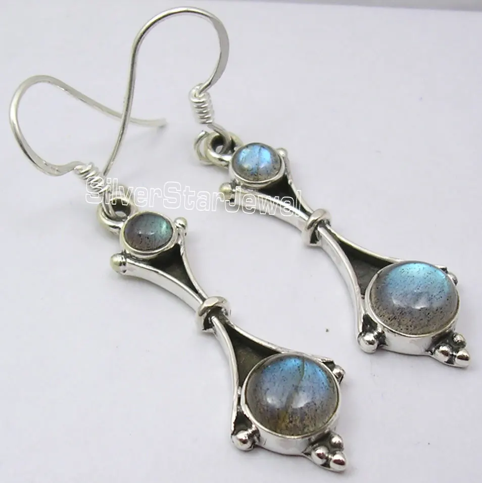 

Silver LABRADORITE ELEGANT Dangle Earrings 4.6CM