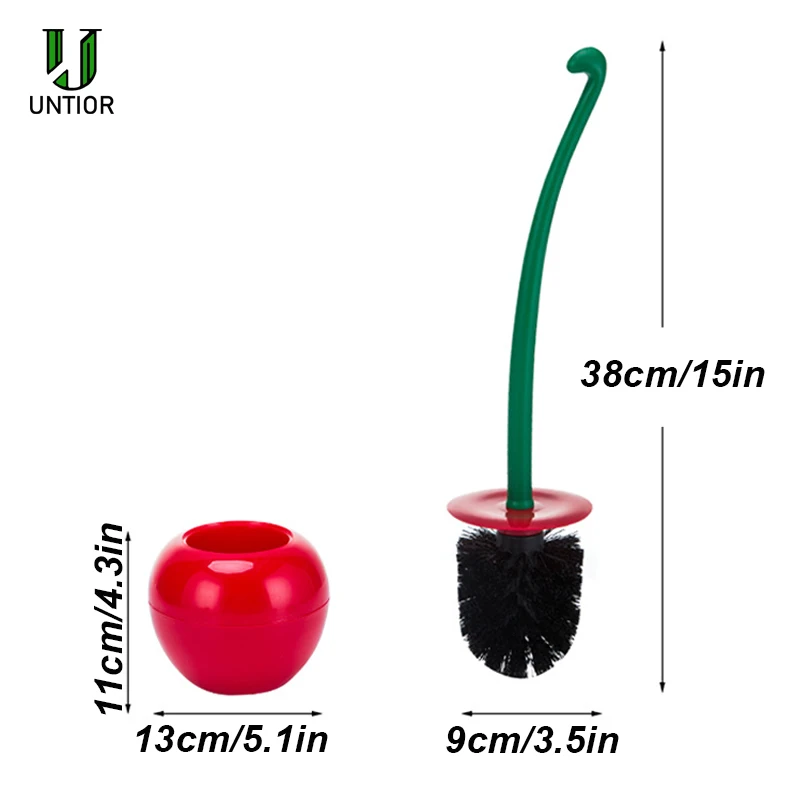 UNTIOR пластиковая щетка для туалета в форме вишни, набор кистей и держателей для унитаза Mooie Cherry Vorm, насадка для туалетной щетки 2 шт